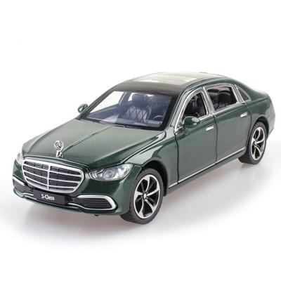 Майка 1:Масштаб 1:24, Металлическая литая модель автомобиля Mercedes-Benz S400L, Фигурка, Зеленый