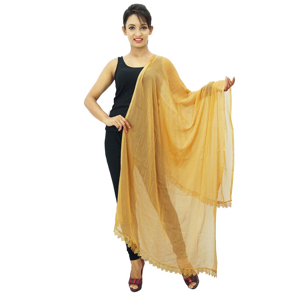 Повязка на шею Длинный палантин из смеси шифона Dupatta Женская одежда Индийские шарфы Chunni