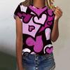 Футболка с 3D-принтом Love Heart, женская мода, свободная футболка, Harajuku, топы с коротким рукавом, футболки, подарок на День святого Валентина, футболка с круглым вырезом