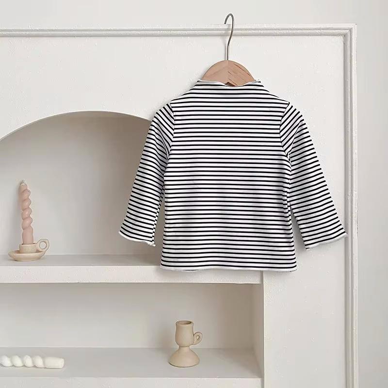 Осенне-зимняя детская футболка с длинными рукавами Wood Ear Edge для девочек, хлопковый лыжный костюм для девочек, универсальный топ, детская одежда