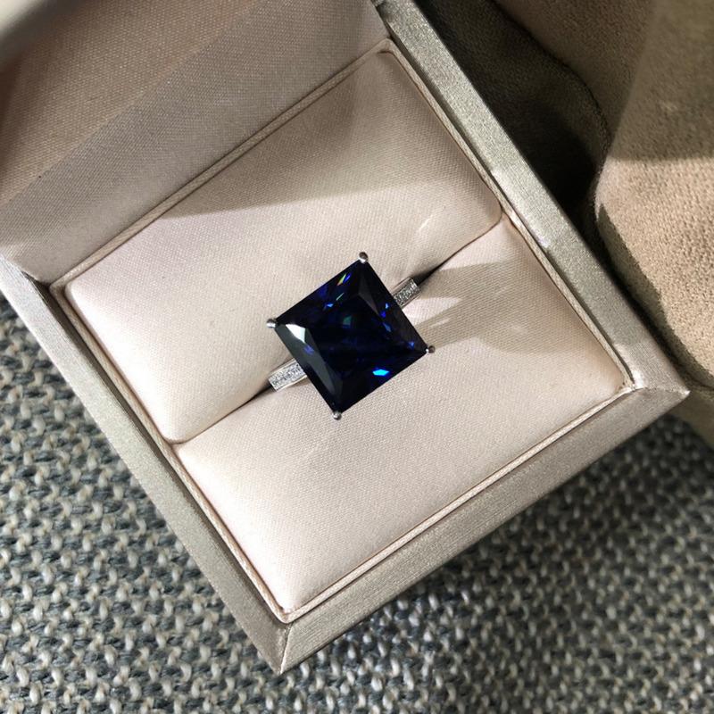 Gica Gema 925 Sterling Silver Yellow Square Ring For Women Fine Temperament High Grade Jewelry Gift