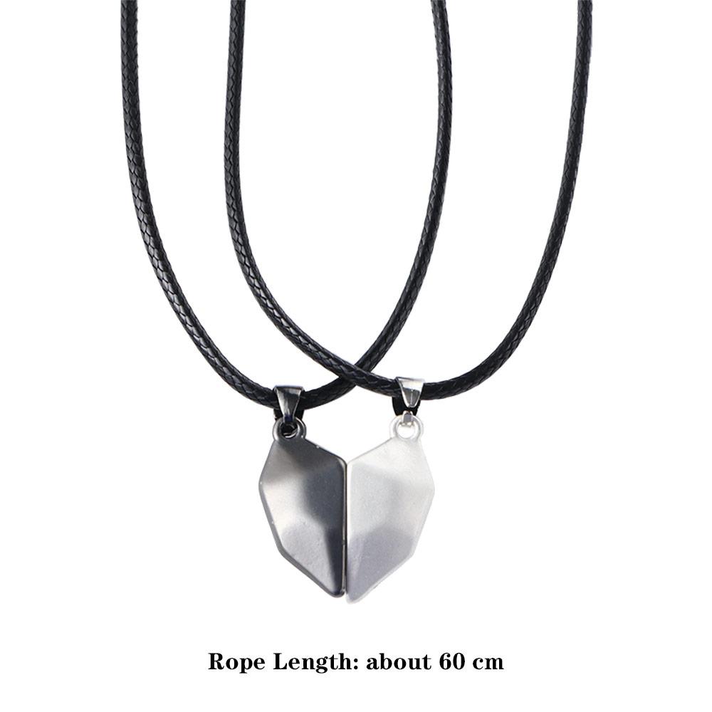 Дружба Ограненный Камень Желаний Модные Украшения Сердце Кулон Парное Ожерелье Магнитное Ожерелье