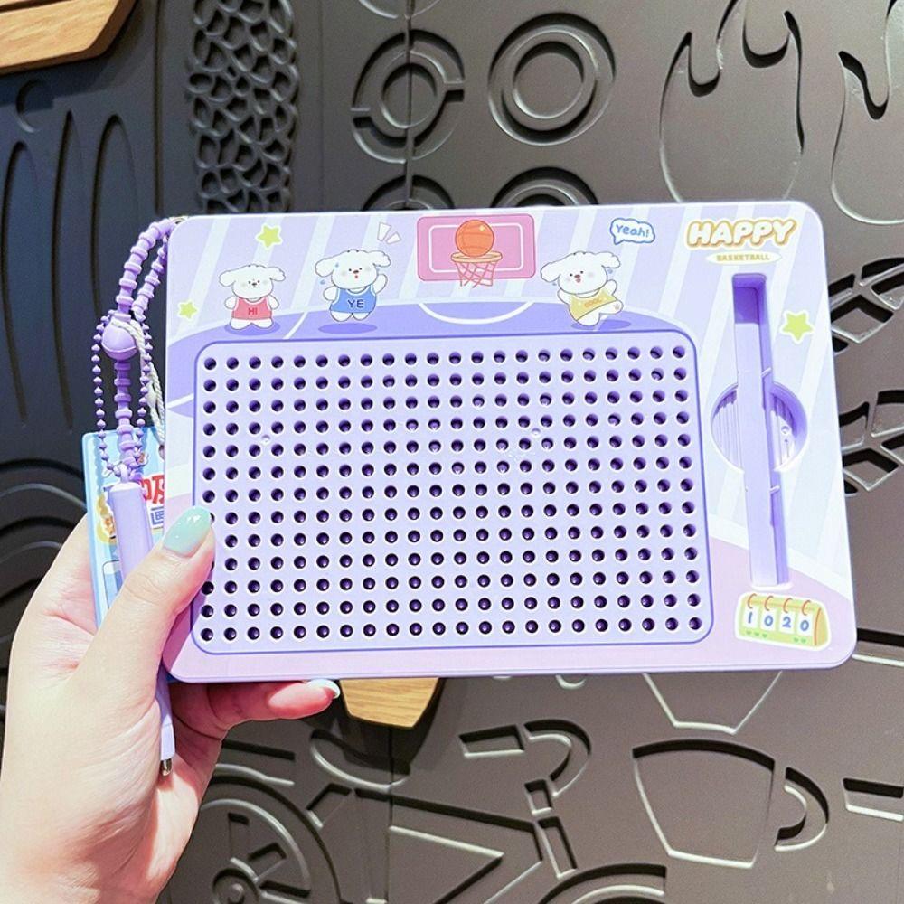 Magnetic Toy Steel Ball Drawing Board Cartoon Writing Pad Bag Pendant Learning Educational