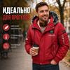 Мужская парка-бомбер с капюшоном на подкладке из шерпы, зимняя куртка с капюшоном, отделанным искусственным мехом, много карманов на молнии, застежка на пуговицы и молнию, ветрозащитная теплая верхняя одежда