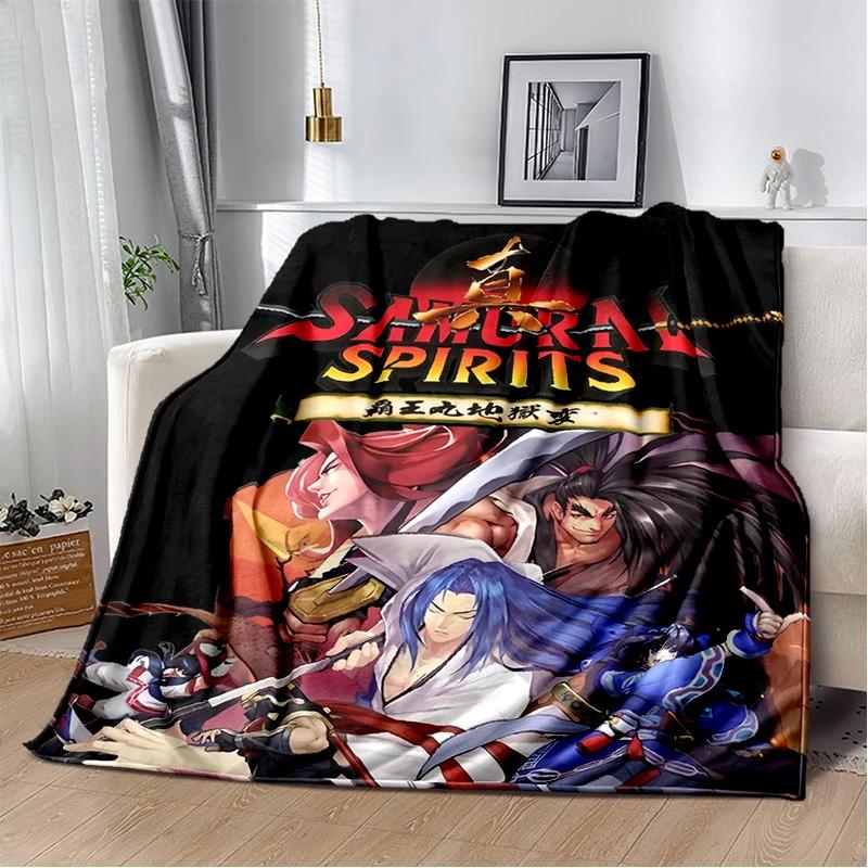 2025 New Style Retro Game Samurai Spirits Shodown Haohmaru Cartoon Blanket,Soft Throw Blanket for Home Bedroom Bed Sofa Kid Gift