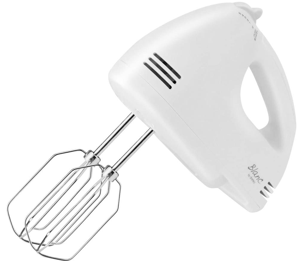 Dretec Hand Mixer Whisk Electric Lightweight 5 Level Switching White