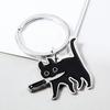 Брелок с подвеской в виде кошки для женщин и мужчин, любителей кошек, классный черный брелок с кошачьими вещами, автомобильные ключи, кошелек, подарок для дружбы