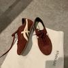 Виноградная коровья кожа ma такие же модные контрастные цвета обувь Dexun женские на шнуровке универсальные повседневные спортивные туфли в стиле колледжа обувь Форреста Гампа