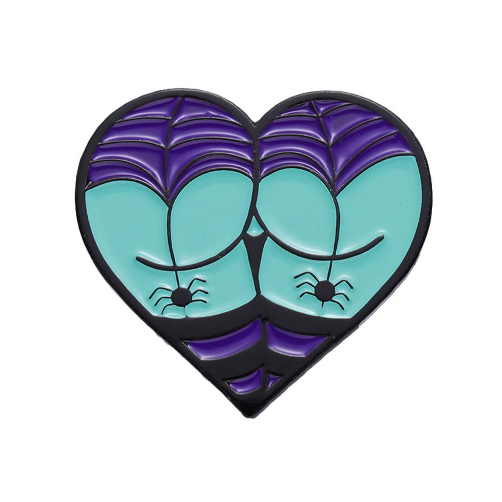 Персонализированная и креативная брошь на Хэллоуин, паук, летучая мышь, тыква, металлический значок, дизайн в форме сердца, аксессуар, значок из сплава