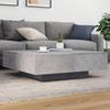 VidaXL Coffee Table with LED Lights, Side Table, End Table, Living Room Furniture, Modern, Concrete Grey 836605