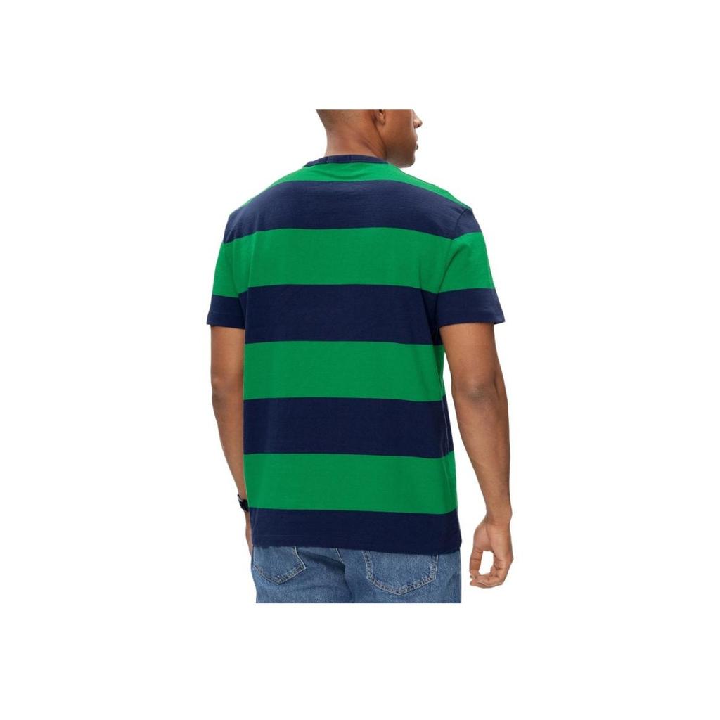 Polo Ralph Lauren Полосатый логотип Круглый вырез Прямой крой Короткий рукав Футболка Мужские топы Многоцветный 710934652-001