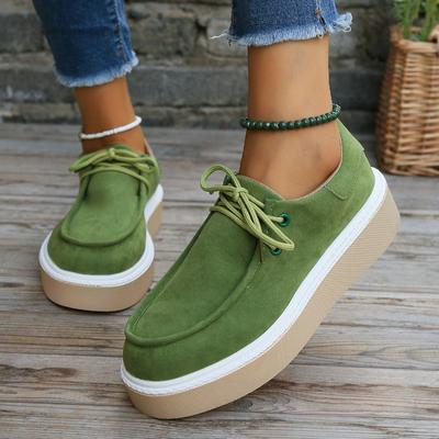 Европейские американские повседневные женские туфли на толстой подошве 2024 года, новые низкие туфли на шнуровке, модные спортивные туфли большого размера для женщин