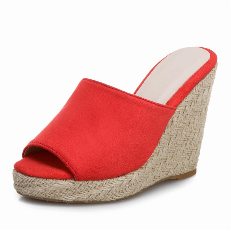 Модные женские тапочки на толстой платформе, туфли на танкетке, летние босоножки с открытым носком, туфли на высоком каблуке, женские, большого размера