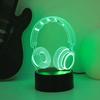Наушники 3D визуальный ночник, USB 7-цветный сенсорный, подходит для игровой комнаты, спальни, декоративное освещение, подарочный светильник