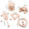 Baby Firstlook Деревянная тачка-погремушка Набор из 5 погремушек Детские игрушки с милыми звуками Деревянные игрушки Подарок для младенцев Подарок для новорожденного