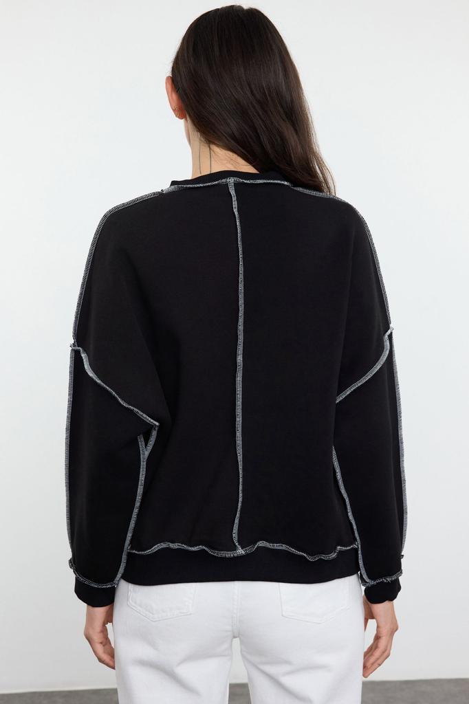 Женская модная стильная толстовка черного цвета Kariyoka, сшитая, большого размера, широкая, толстая флисовая внутри, трикотажная толстовка