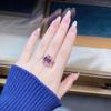Emerald Cut Pink Zircon Diamond 925 Silver Ring for Women