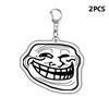 2 шт. забавный брелок в виде лица тролля, акриловый брелок в виде комикса, брелок для ключей от машины, креативный рюкзак, украшения, аксессуары, подарки для фанатов