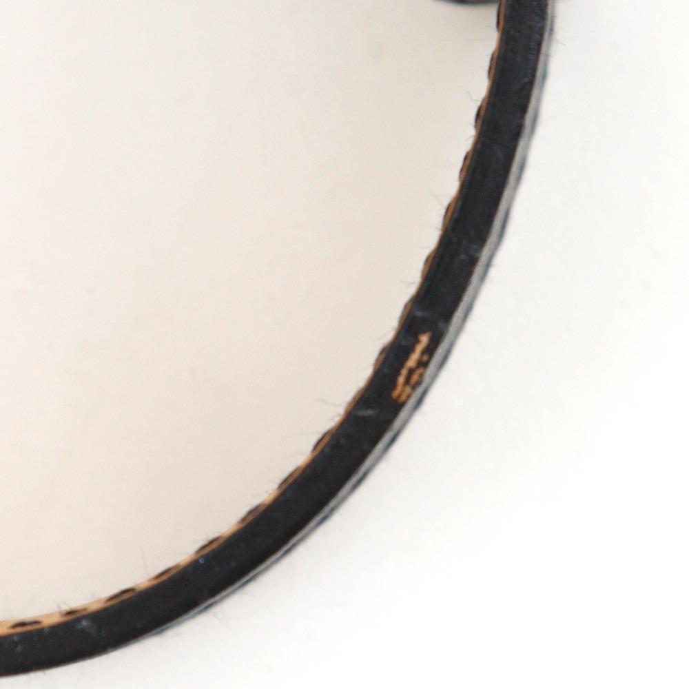 HERMES H logo Bangle Bracelet Black / SilverHardware Vaux Chamonix 17g unisex Used