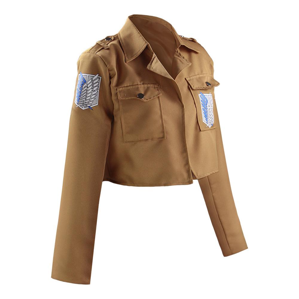 Attack on Titan Survey Corps Cosplay Jacket, Levi Mikasa Anime Uniform Costume