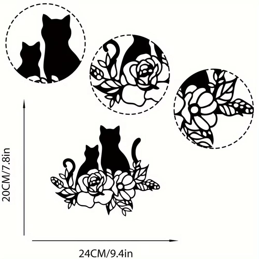 1 шт. Металлический знак «Любитель кошек» с цветочным настенным искусством для любителей домашних животных, стильный декор для дома и комнаты, уникальный металлический настенный художественный акцент