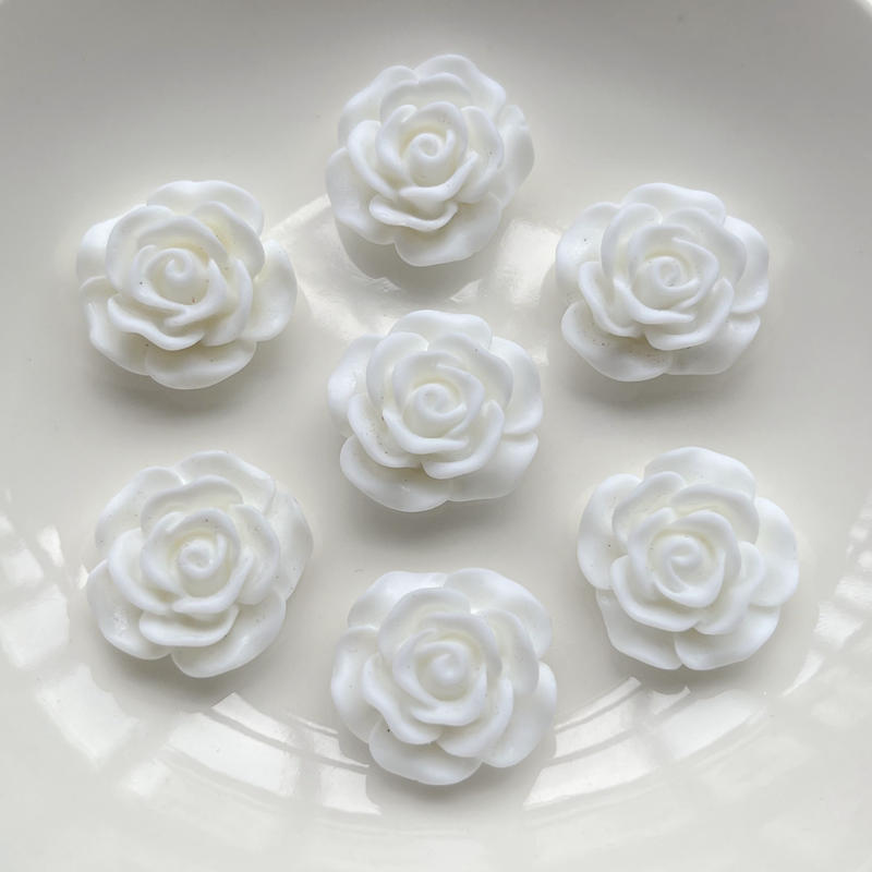 10pcs Beautiful Rose Resin Rhinestone Wedding Decoration Flower Scrapbook Jewelry Making Accessories DIY Resin Flat Back