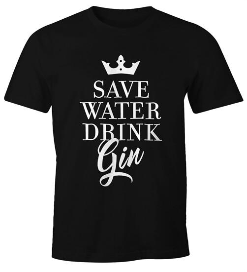 Save water drink gin men's T-shirt slogan shirt Moonworks ®-