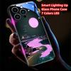 Luminous Phone Case Meteor Beach Luminous Glass LED Call Flash Phone Protective Case Suitable for IPhone