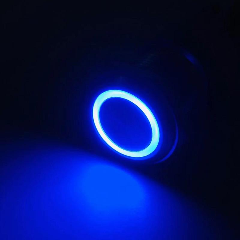 12 16 19 22mm Waterproof Metal Push Button Switch LED Light Momentary Latching Car Engine Power Switch 5V 12V 24V 220V Red Blue