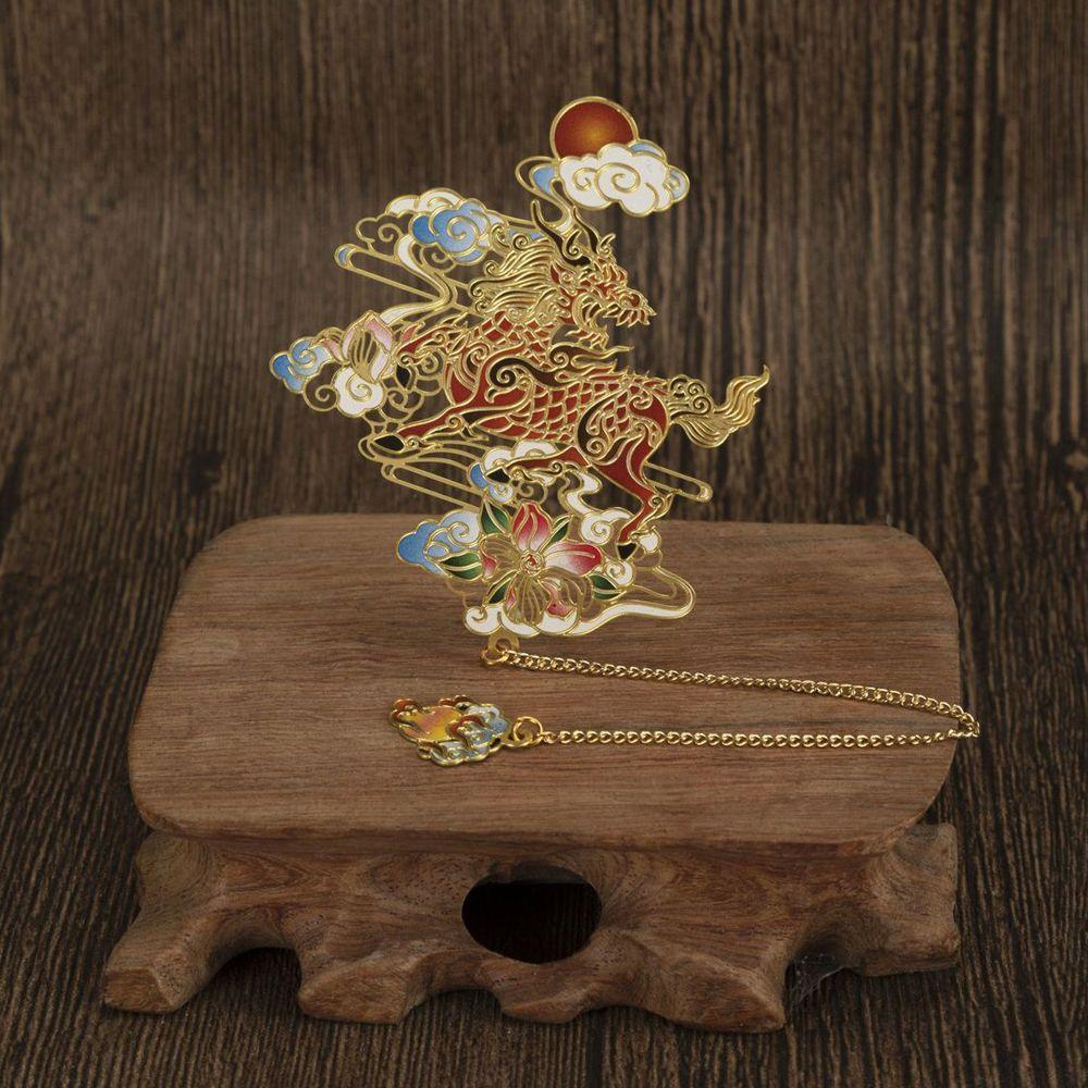 Animal Shape Page Clip Brass Metal Bookmark Chinese Style Bookmark Hollow Book Mark Retro Book Clip