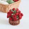 Вязаные крючком подставки под цветы ручной работы, винтажный букет, вязаный цветок розы, декоративные подставки, противоожоговые подставки для стола без цветочного горшка