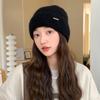 Корейская версия новой осенне-зимней шляпы для женщин, однотонная универсальная вязаная шерстяная шапка из кроличьего пуха для зимы, теплая шляпа с большими полями для большой головы