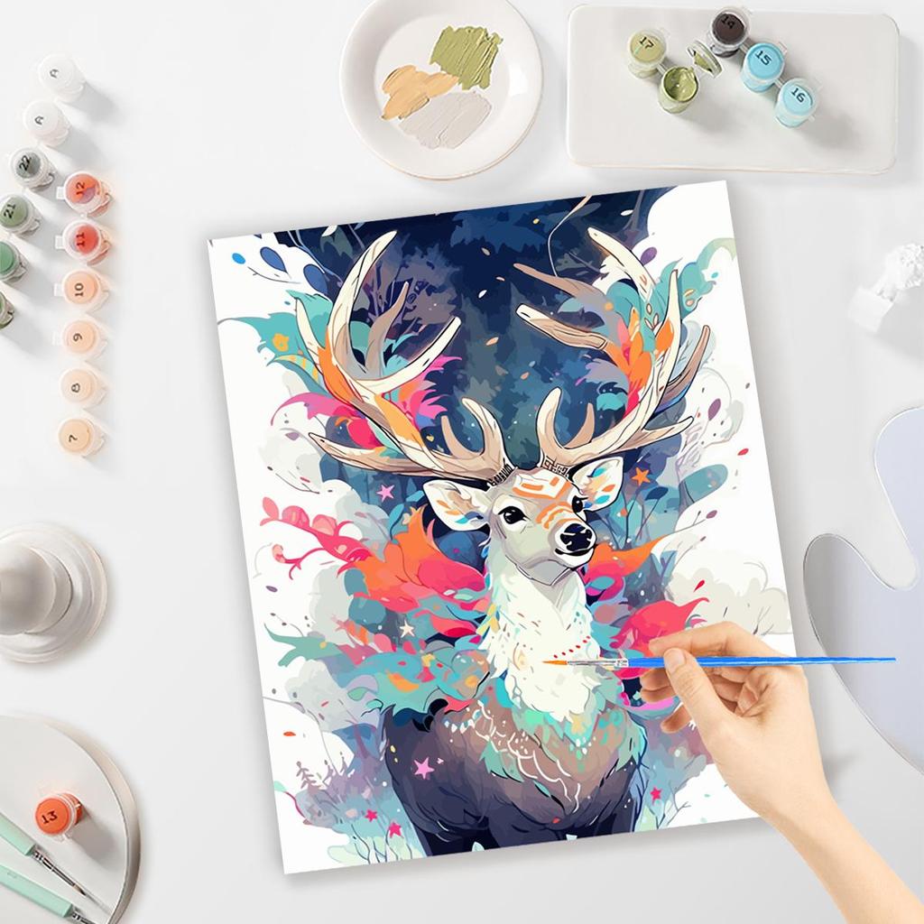Рамка для рисования по номерам для взрослых, декоративные картины с оленями и животными, рисунок по номерам, домашний декор, уникальный подарок 40x50 см