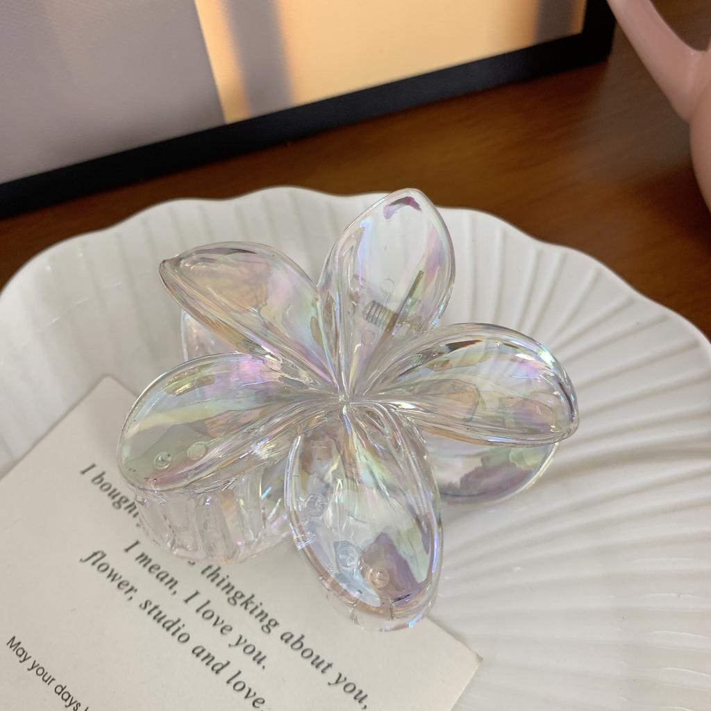 Градиентные заколки для волос Frangipani, прозрачные цветные заколки для волос Plumeria Disk, заколки для волос Shark, стиль Ins Sweet Hair Clip, заколки для волос Flower