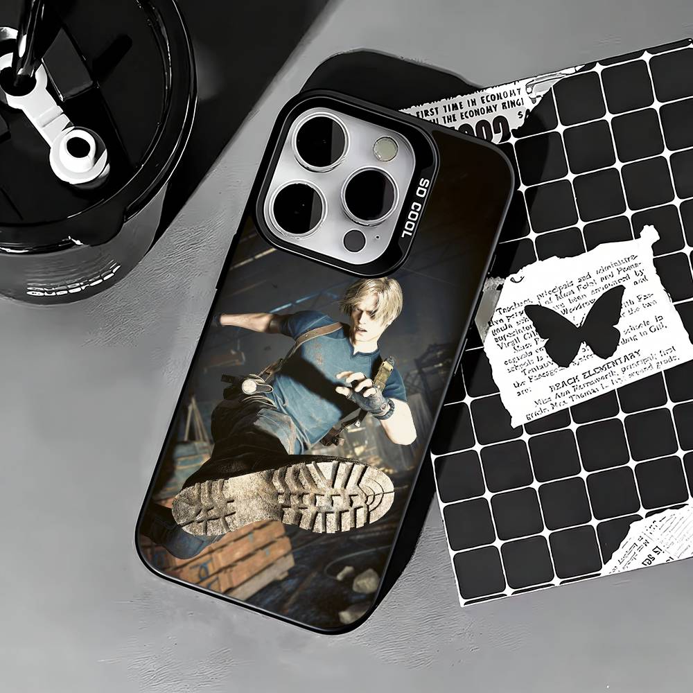 game Resident Evil Requiem Leon S Phone Case For iPhone 17,16,15,14,13,12,11 Plus,Pro Max,XS,Colored silver phone case