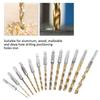 13pcs 135° Tip Twist Drill Bits Set High Speed Steel Titanium Coated Drill Bits  Wood Drilling