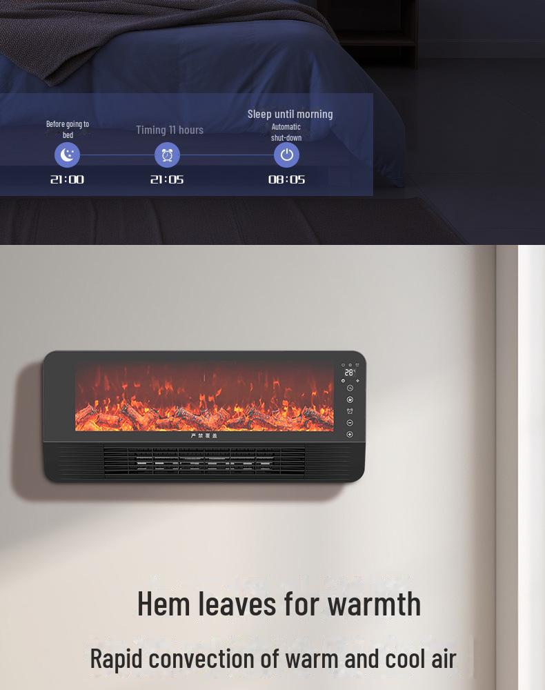 Настенный электрический камин с имитацией пламени для рабочего стола и небольших помещений