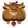 Доска для закусок Highland Cow, деревенский поднос с отделениями, деревянное блюдо для сыра, фруктов и закусок для вечеринки.