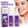 Whitening Toothpaste Purple Corrector Reduce Yellowing Remove Tooth Stain Clean Oral Hygiene Fresh Breath Teeth Bleaching Mousse