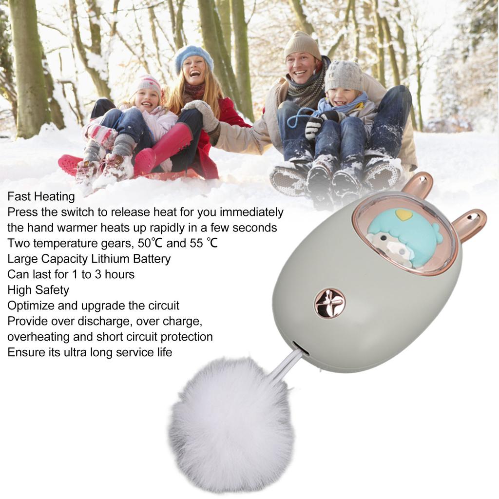 Электрический обогреватель для рук, грелка для рук, зарядка через USB, быстрый нагрев, 2 передачи, регулируемая температура, электрический обогреватель для рук 5 В 5 Вт