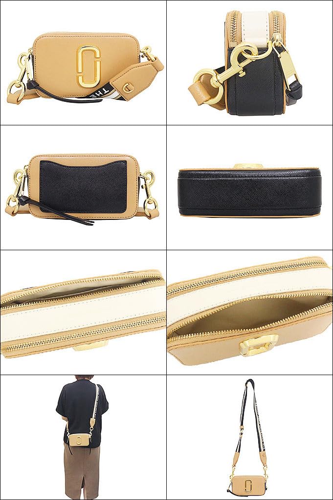 Сумка 2S3HCR500H03 Camel Multi Сумка через плечо The Color Block Snapshot из кожи с логотипом Double J [Marc Jacobs] (Рюкзак) Женский [Бренд] [Товар]