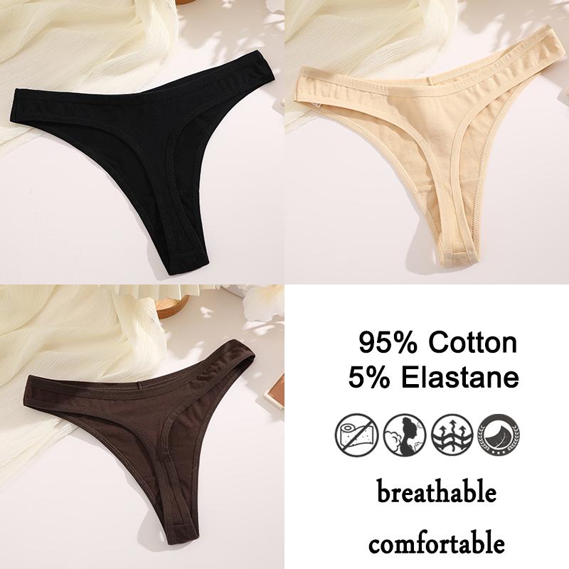 3шт/комплект хлопковые трусики стринги женские трусики сексуальное нижнее белье женское нижнее белье стринги для женщин однотонные интимные трусики