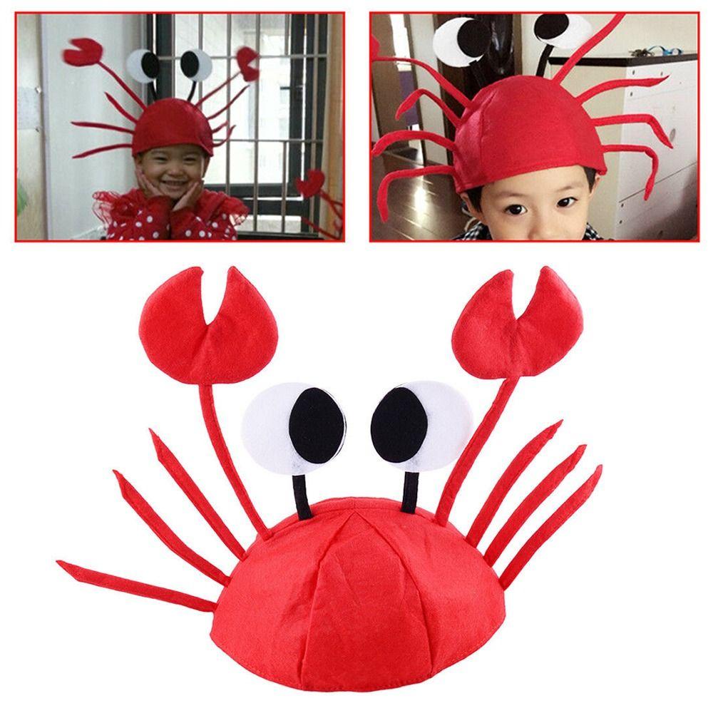 Cute Performance Props Cartoon Felt Sea Animal Cap Crab Hat Party Accessory