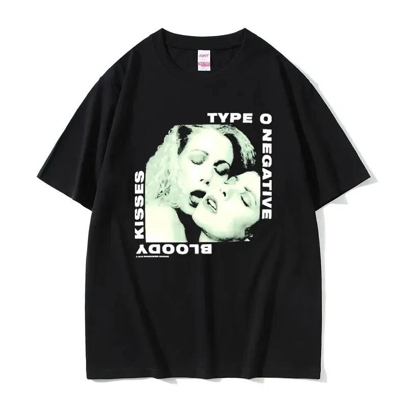 Футболка Rock Band Type O Negative Print из хлопка для мужчин и женщин в стиле хип-хоп, повседневная футболка с коротким рукавом в стиле винтаж, летний топ Harajuku