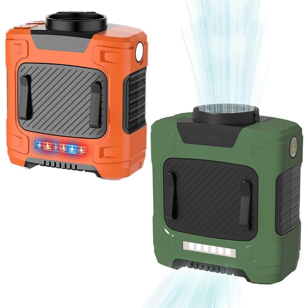 LED SOS Light Belt Clip Fan 10000mah Waist Hanging Fan Outdoor Fan with Flashlight  Hiking