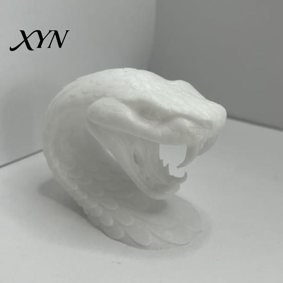 Черный или Белый Декор 3D Печатный Орнамент в Виде Головы Змеи, Настольная Скульптура с Острыми Зубами, Уникальная Коллекционная Игрушка, Реалистичная Фигурка Животного для Хэллоуина