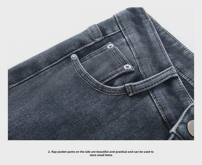 Женские плюшевые узкие джинсы с высокой талией — узкие, теплые и универсальные эластичные брюки-карандаш