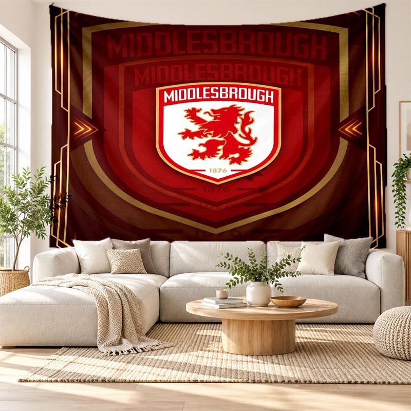 Middlesbrough FC Wall Tapestry, Soft Fabric Wall Hanging, Decorative Backdrop For Bedroom Home Wall Art