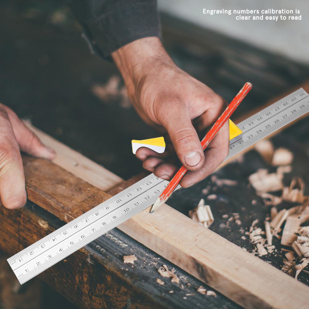 Регулируемый комбинированный угольник из нержавеющей стали, угломер 90 градусов, деревообрабатывающий измерительный инструмент