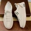Men's Vulcanize Shoes Spring Autumn New Leather Casual Running Sports Shoes White